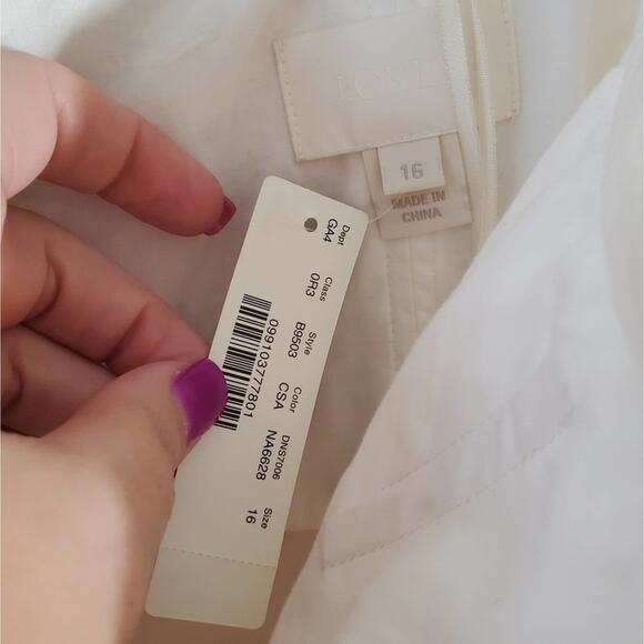 J. Crew‎ Cream Strapless Fit & Flare Dress Textured Party Cocktail Dress Size 16 - Picture 8 of 14